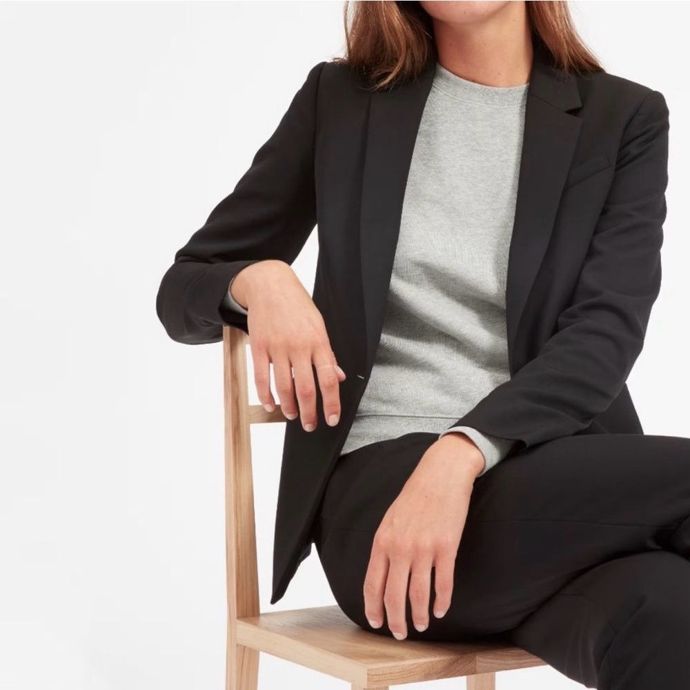 Everlane Classic Black Blazer - the OG, 100% wool GoWeave size 12